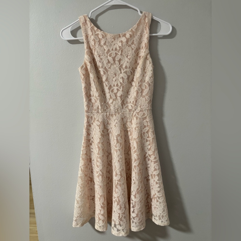 Light Pink Lace Fit & Flare Dress